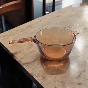 Visions Corning Ware Amber 2.5L Spouted Sauce Pan Pot No Lid